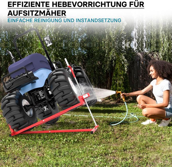 Produktbild Wiltec Reinigungshilfe Hebevorrichtung Aufsitzmäher Rasentraktor Lifter 400 kg (Rasentraktor, Traktorzubehör)