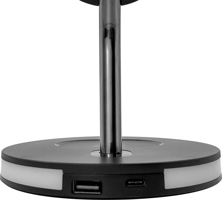 Actual product image Deltaco 3-in-1 magnetinis belaidis įkroviklis, telefonas/TWS/laikrodis, LED lemputė / QI-1041 (18 W)