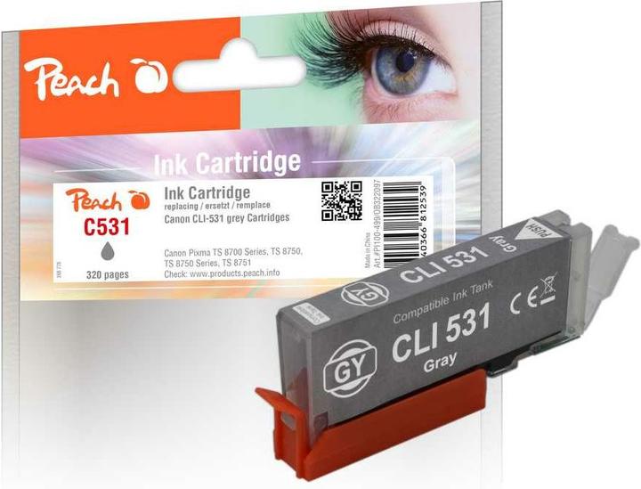Produktbild Peach Canon Patrone CLI-531, 6119B001 grey kompatibel