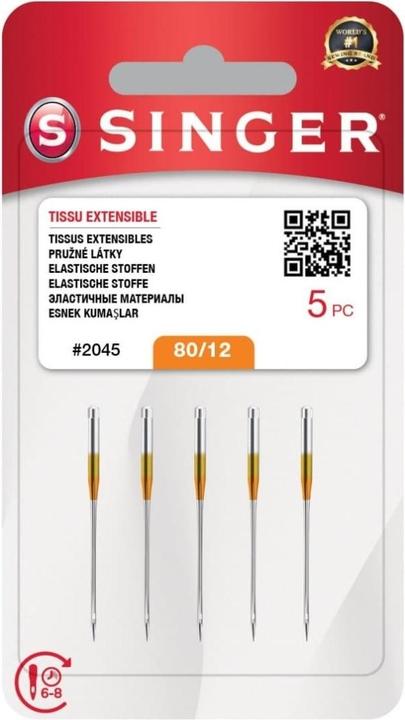 Actual product image Singer Needle N2045 -12/80 Blister 5pcs. stretch