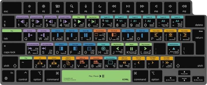 Produktbild JCPAL Verskin Avid Media Composer Shortcuts Keyboard Cover for MacBook Pro 14"/16" (M1 2021/M2 2023), MacB