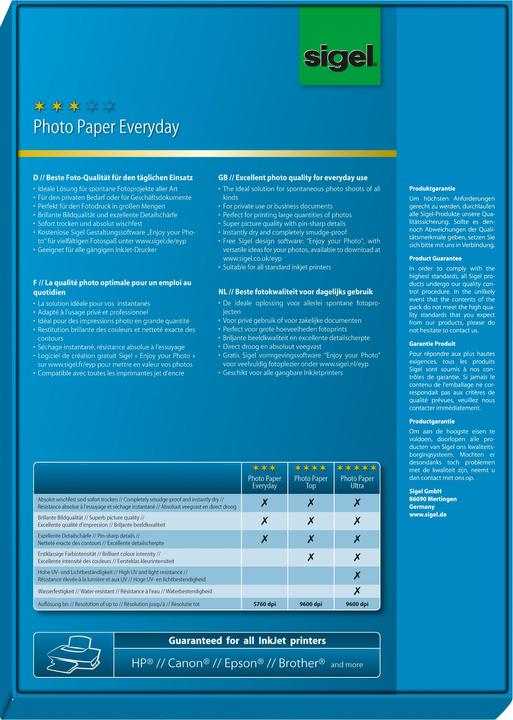 Produktbild Sigel Inkjet Everyday (200 g/m², A4, 100 x)