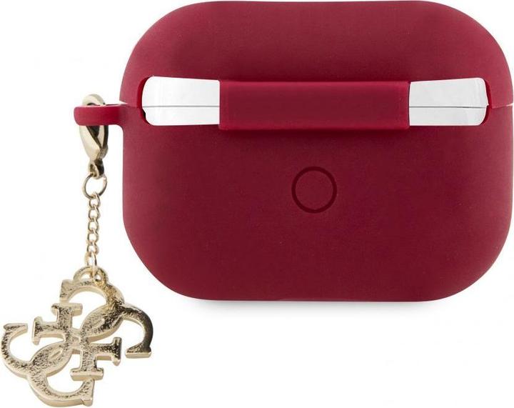 Image du produit Guess GUAP2LECG4M Coque AirPods Pro 2 pourpre/magenta Silicone liquide pailleté Triangle Charm (Sac pour écouteurs)