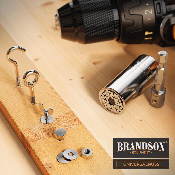 Produktbild Brandson Steckschlüssel, Universal Schlüssel, Multifunktions Nuss Bit Adapter, Universalnuss 7-19mm + Adapter