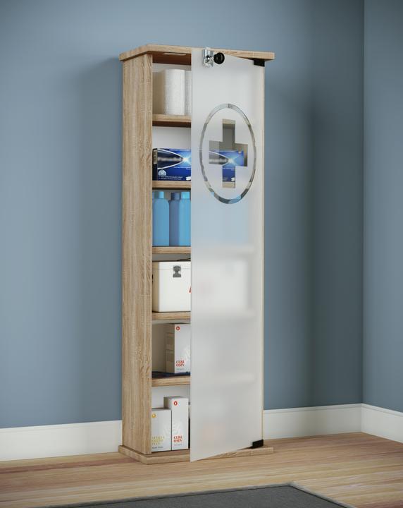 Image du produit VCM Armoire à pharmacie Gusal XXL verrouillable (31 x 18 x 92 cm)