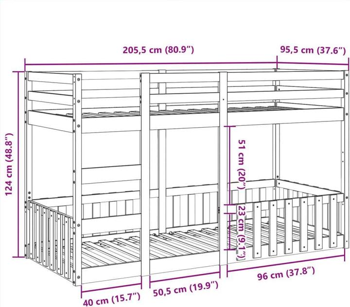 Produktbild VidaXL Etagenbett (90 x 200 cm)