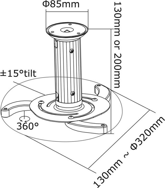 Immagine prodotto Neomounts Montaggio a soffitto Beamer C-80 (Soffitto)