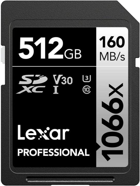 Produktbild Lexar PRO 1066X SDXC U3 (V30) UHS-II R160/W120 512GB (512 GB, SDXC, U3, UHS-I)
