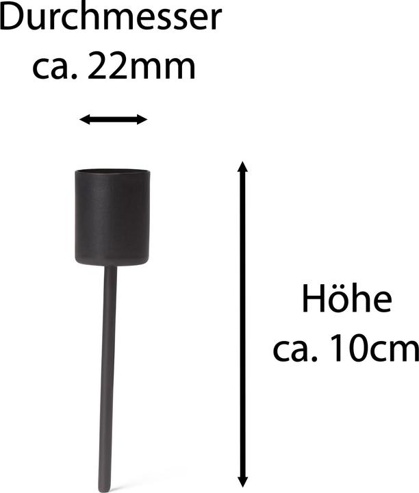 Actual product image Novaliv 4x Stick Candle Holder Black I Candle Pick 10 x 2,5 cm Candle Plug for Stick Candles I