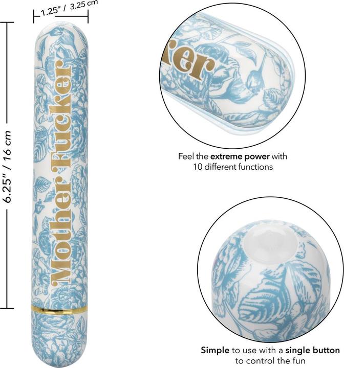 Actual product image CalExotics Naughty Bits® Mother Fucker™ Personal Vibrator