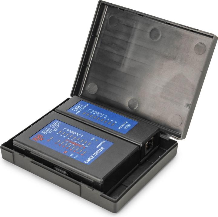 Immagine prodotto Digitus Tester per cavi, rete, RJ45, unità principale del tester monofacciale, remoto, tester PoE, con