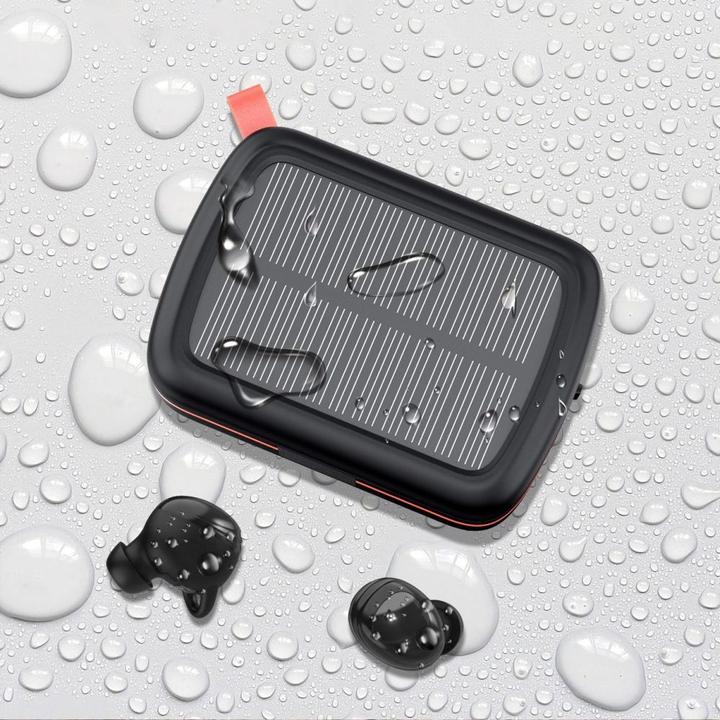 Immagine prodotto Choetech Cuffie Bluetooth TWS SOLAR con powerbank da 2500mAh - Nero (8 h, Senza fili)