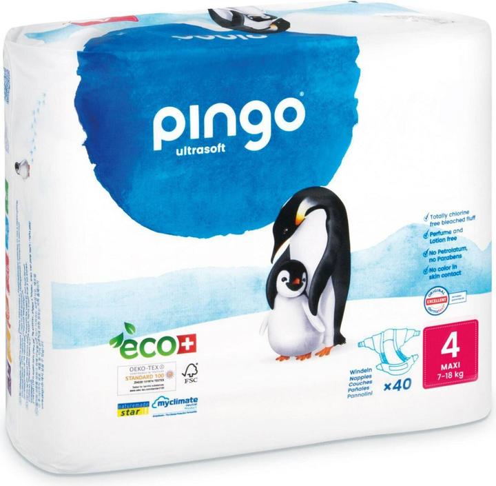 Immagine prodotto Pingo Pannolini ecologici (Dimensione 4, Pacco trasportabile, 40 Pezzo/i)