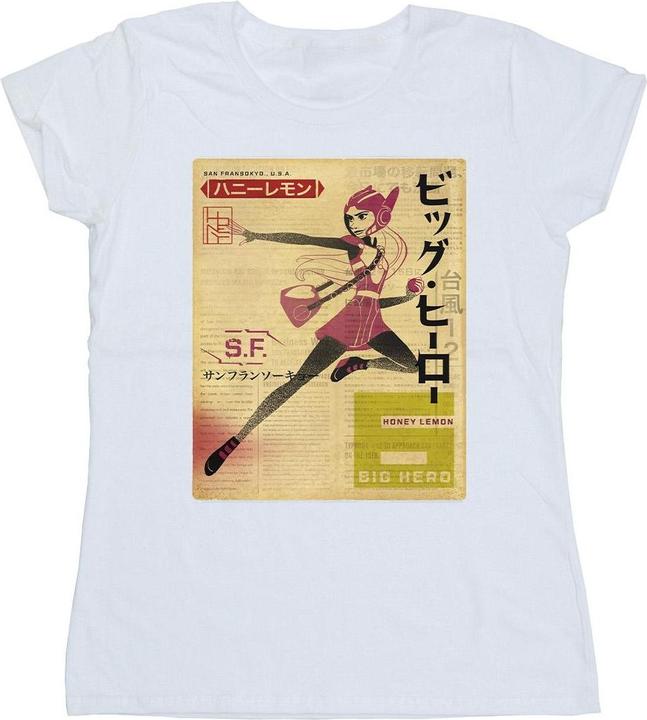 Disney Big Hero 6 Baymax Honey Lemon Newspaper TShirt (L)