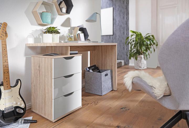 Produktbild FineBuy Jugend Schreibtisch Holz furniert Sonoma (120 x 53 x 76 cm)