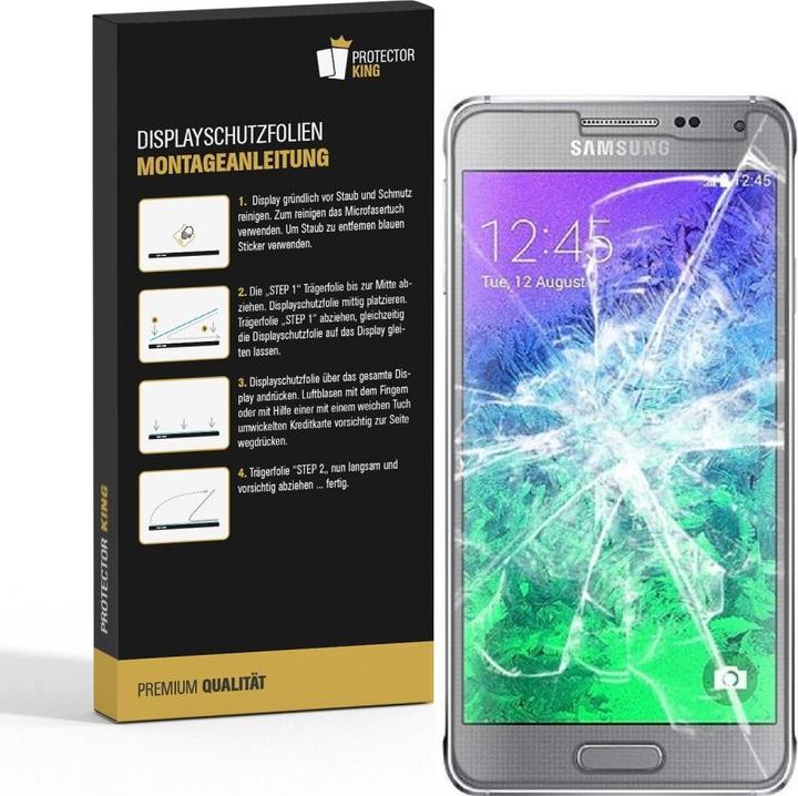 Actual product image Protectorking 2x Panzerfolie Anti-Shock HD Klar (2 Piece, Samsung Galaxy Alpha)
