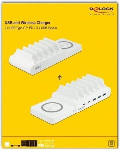 Immagine prodotto Delock Stazione di ricarica 41450 con caricatore wireless (100 W)