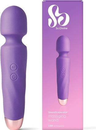 So Divine Kabelloses Ganzkörper-Massagegerät 10 Muster Wasserdicht Tragbar Wiederaufladbar Violett