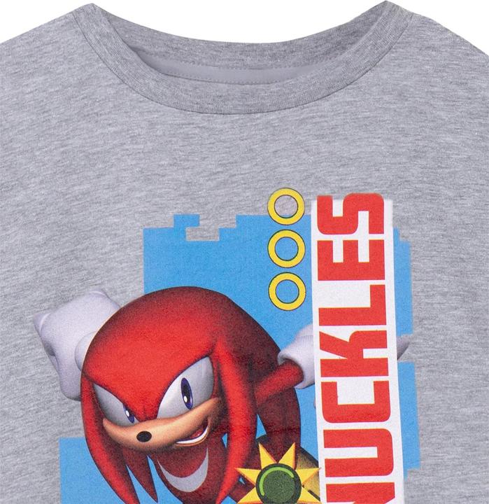 Immagine prodotto Sonic The Hedgehog Maglietta a maniche corte Knuckles per bambini e ragazzi (140)