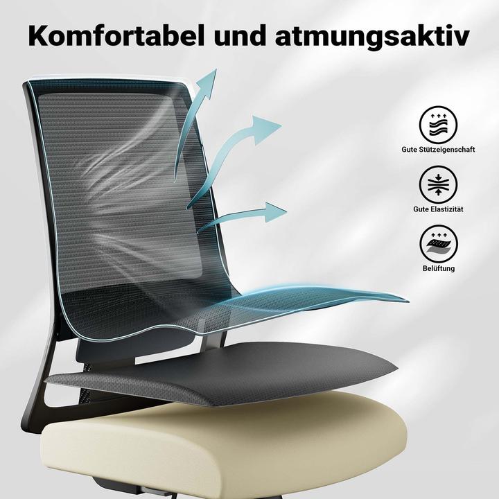 Produktbild Wiltec Ergonomischer Bürostuhl Lendenwirbelstütze 120kg Schreibtischstuhl
