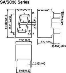 Actual product image Velleman 9mm Single Digital Display Common Cathode Super-Red (Display)
