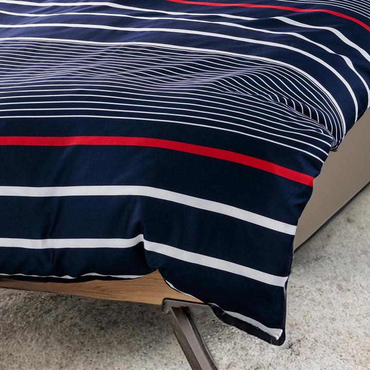 Produktbild Janine Mako-Satin Bettwäsche J.D. 87105 maritimblau (Bettwäsche Set, 160x210 cm + 65x100 cm)