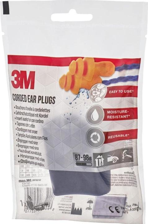 Actual product image 3M Hearing protection plugs with cord (1 x)