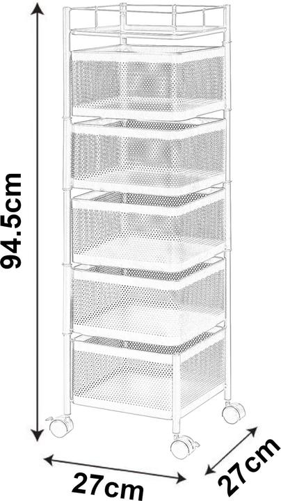Actual product image En.Casa Sunndal trolley with 5 levels 94.5x27x27cm White