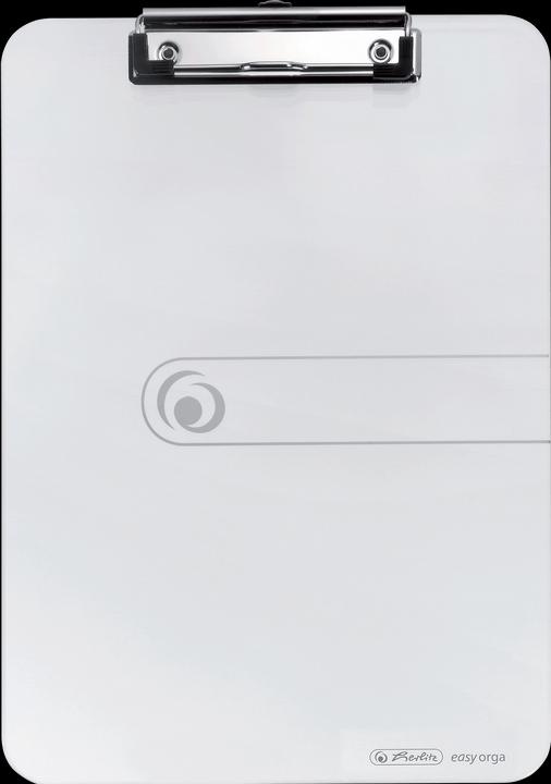Herlitz Klemmbrett easy orga to go, DIN A4, glasklar aus Polystyrol-Kunststoff, vernickelte Klemmmechanik