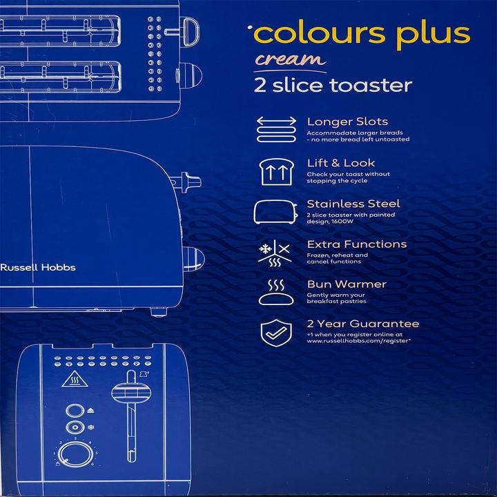 Produktbild Russell Hobbs Hobbs Colours Plus Broodrooster Crme 26551-56