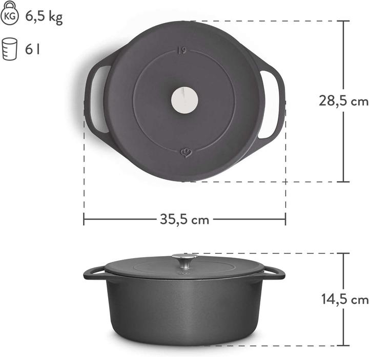 Immagine prodotto Springlane Cocotte Clara 6L (28 cm, Pirofila + casseruola, Ghisa)