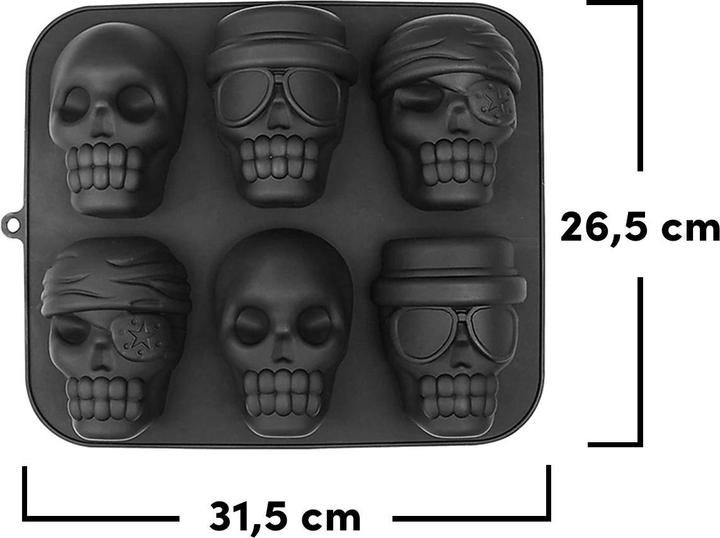 Produktbild Metamorph Totenkopf Silikonform 6-fach