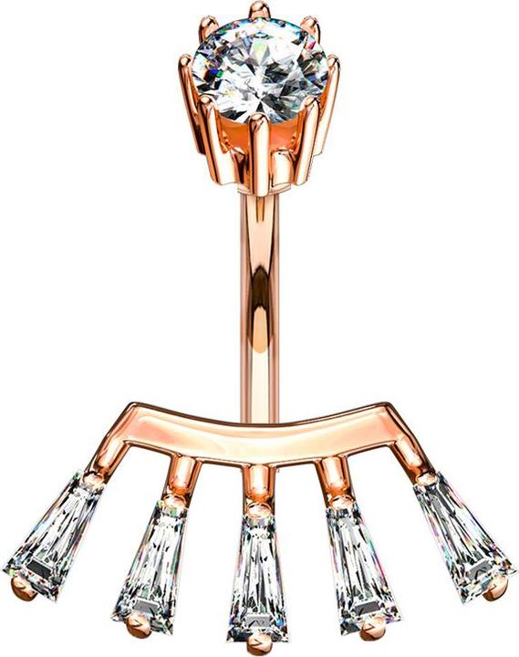 Star Piercing Banane Innengewinde rosegold Prinzessin (Messing, Chirurgenstahl 316L)