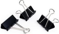 Actual product image pavo Foldback clip, (W)25 mm, clamping width 9 mm, black (2 x)