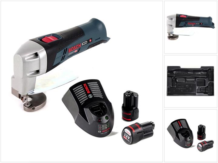 Actual product image Bosch Professional Bosch GSC 12 V-13 Battery Sheet Metal Shears L-Boxx ready + 2x Battery 3.0Ah + Charger