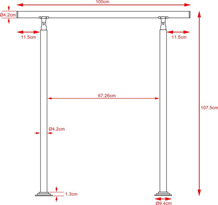 Actual product image Monzana Stair railing (Stainless steel)
