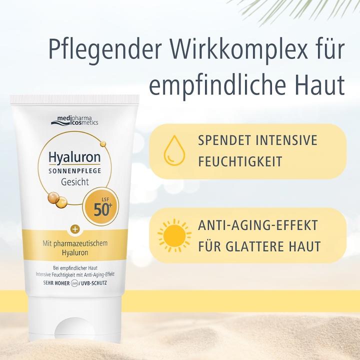 Produktbild Medipharma cosmetics Hyaluron Sonnenpflege Gesicht LSF 50+, 50 ml Creme (Sonnencreme Gesicht, SPF 50+, 50 ml)