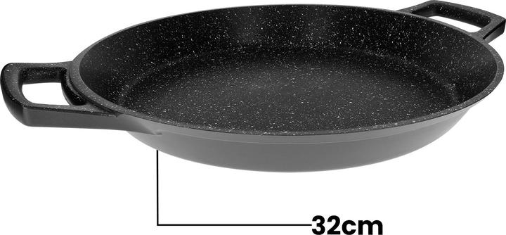 Actual product image Cheffinger Paella pan with non-stick coating in marble look 32cm (28 cm, Paella pan, Aluminium)