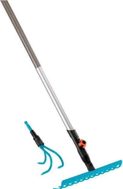 Productafbeelding Gardena combisystem compleet aanbod (hark bezem + cultivator + basisbalk Flex + steel
