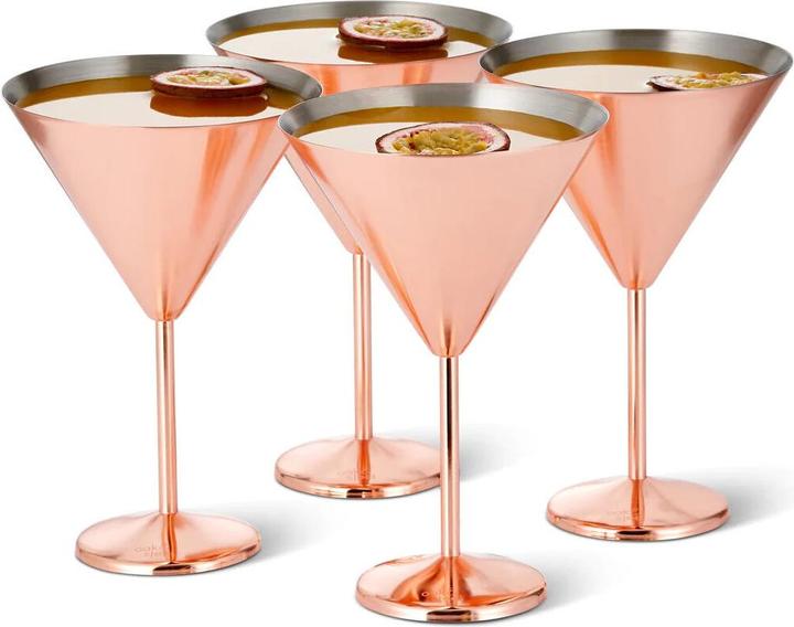 Actual product image Oak & Steel Steel rose gold matt (4.60 dl, 4 x, Martini glasses)