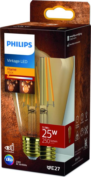 Actual product image Philips Amber (E27, 3.10 W, 250 lm, 1 x, F)