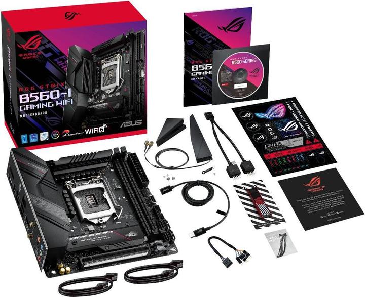 Produktbild ASUS MB ROG STRIX B560-I GAMING Intel,1200,DDR4,mITX (LGA 1200, Intel B560, Mini-ITX)