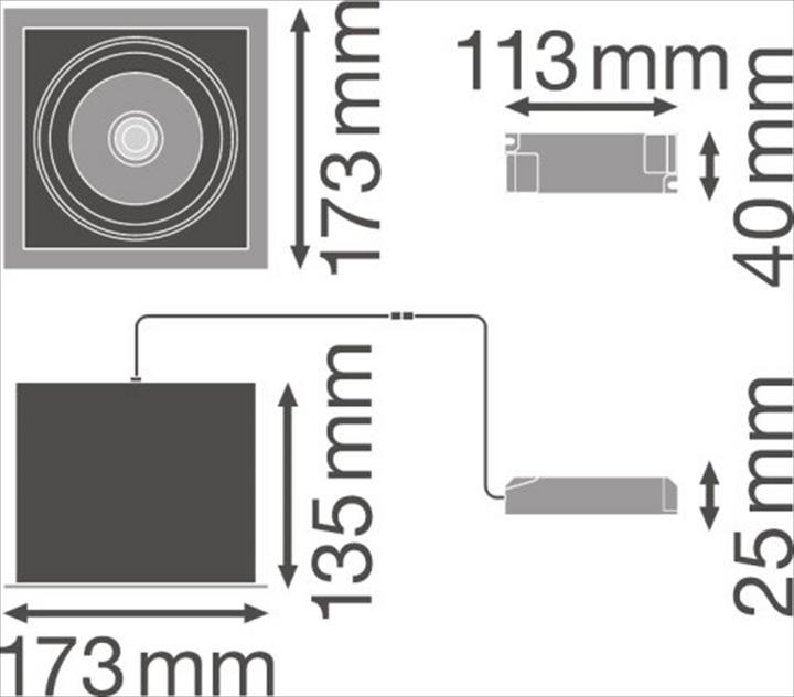 Produktbild Ledvance LED-Einbaustrahler schwenkbar einflammig Spot Multi 1X30W/4000K FL WT/BK 30W 4000K 2700lm 50000h...