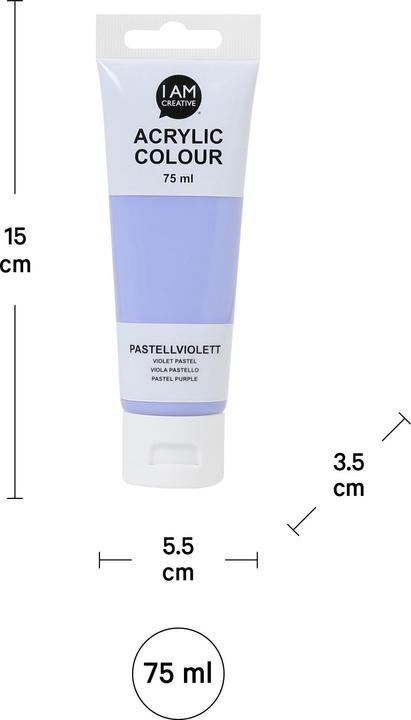 Actual product image I Am Creative Basic acrylic, water-based acrylic paint, 75 ml (pastel violet, 75 ml)