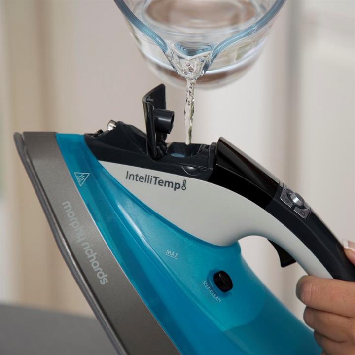 Produktbild Morphy Richards Saturn Steam Intellitemp Dry & Steam iron Ceramic soleplate Black, Blue, Grey (2400 W)