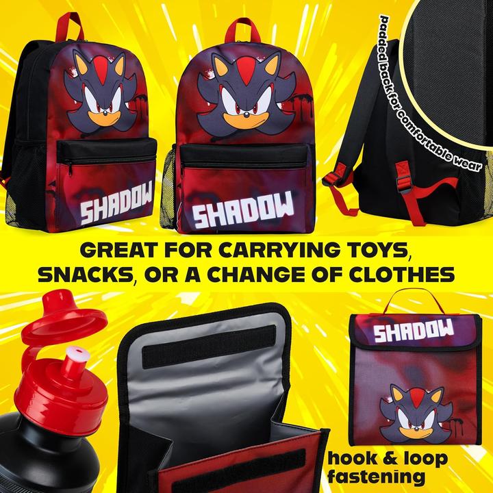 Produktbild Sonic The Hedgehog Kinderrucksack-Set Shadow mit Zubehör (4-teilig)