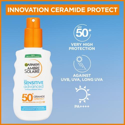 Actual product image Garnier Ambre Solaire Sensitive Advanced Hypoallergenic Spray (Sun spray, SPF 50, 150 ml)