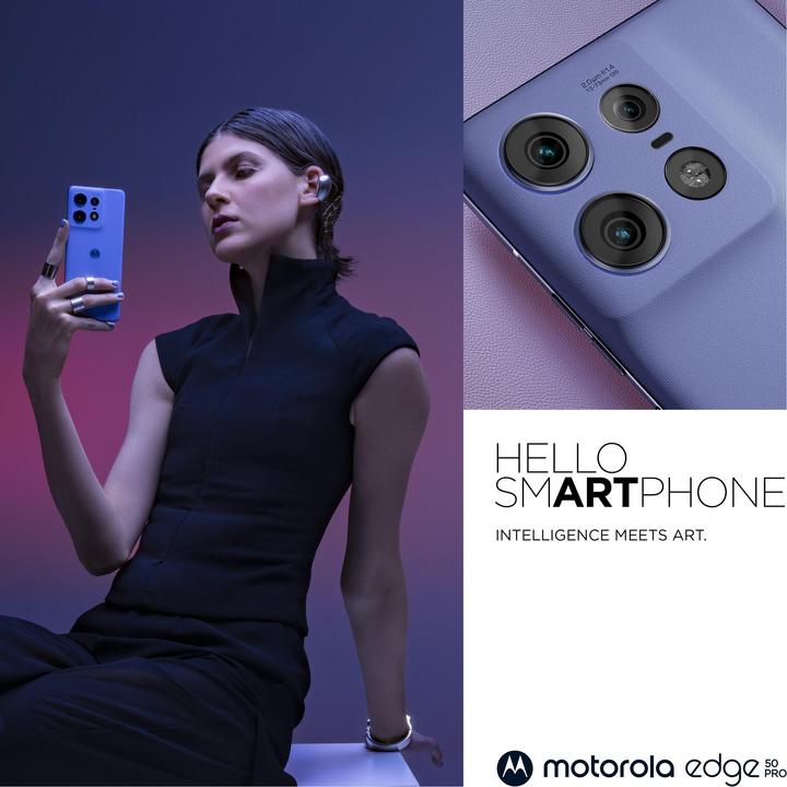 Actual product image Motorola Edge 50 Pro (512 GB, Luxe Lavender, 6.65", SIM + eSIM, 50 Mpx, 5G)