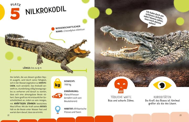 Produktbild National Geographic Die tödlichsten Tiere. Ein aufregendes Count-Down der gefährlichsten Tiere (Top Ten) (Deutsch, Massimo Miato, Cristina Banfi, 2024)