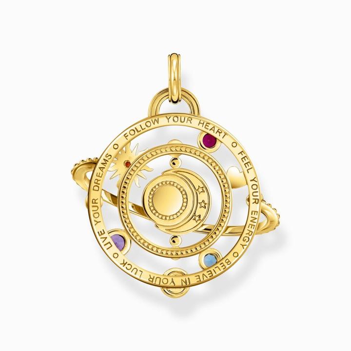 Produktbild Thomas Sabo Anhänger mit Planetenring und bunten Steinen vergoldet (925er Silber, Emaille)